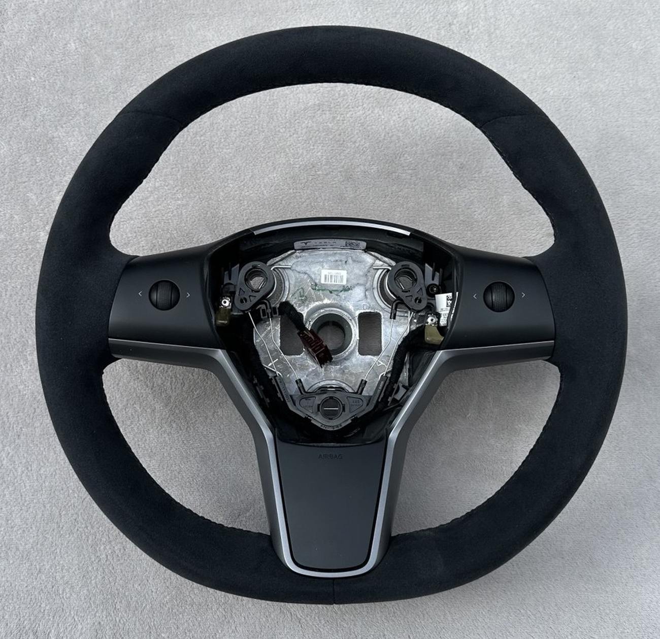 Lederlenkrad Neu Beziehen für Tesla Model Y Tesla Model3 mit Alcantara und Leder